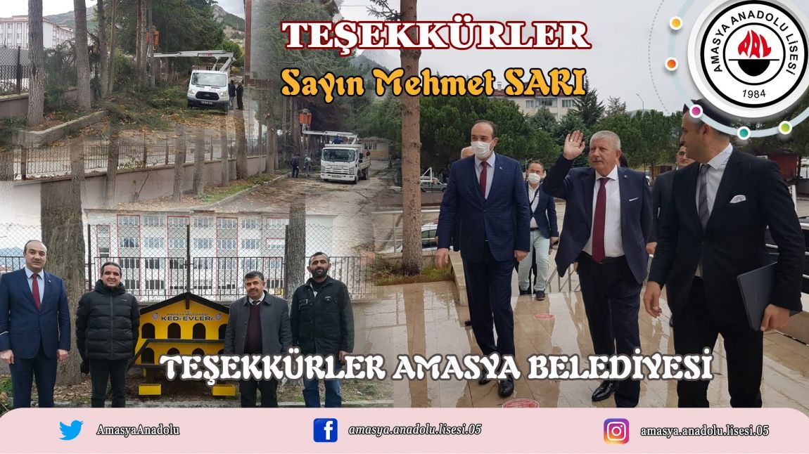 Amasya Belediye Başkanımız Mehmet SARI'dan Okulumuza Destek!